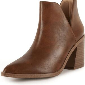 Chic Brown Leather Ankle Booties